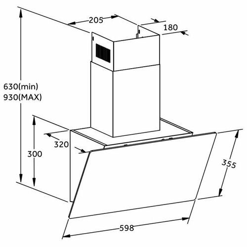 Вытяжка ORE ETNE С 60 BLACK 60см 750куб черный 2599000₽
