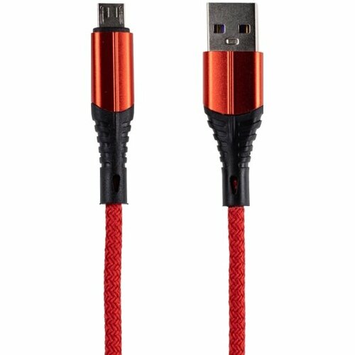 Кабель Zibelino Micro USB 2.1А 1м, нейлоновый, красный