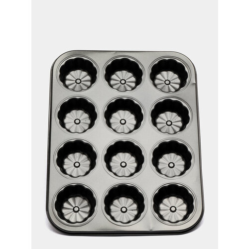 Форма для выпечки Неженкацвет чёрный12 ячеек3526523смантипригарное покрытиеBestRoom 999₽