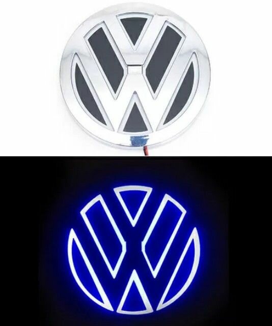 Шильдик эмблема фольксваген светящаяся 5D 12V для автомобилей Volkswagen