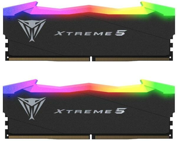 Оперативная память для компьютера 48Gb (2x24Gb) PC5-60800 7600MHz DDR5 DIMM CL36 Patriot Viper Xtreme 5 RGB PVXR548G76C36K