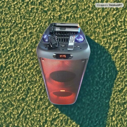 Колонка акустическая портативная Караоке 1212 P M P O 8000Вт2 микрофонаПультBluetoothUSBFMTF cardАудио входВход для гитарыLed Подсветка 3997000₽