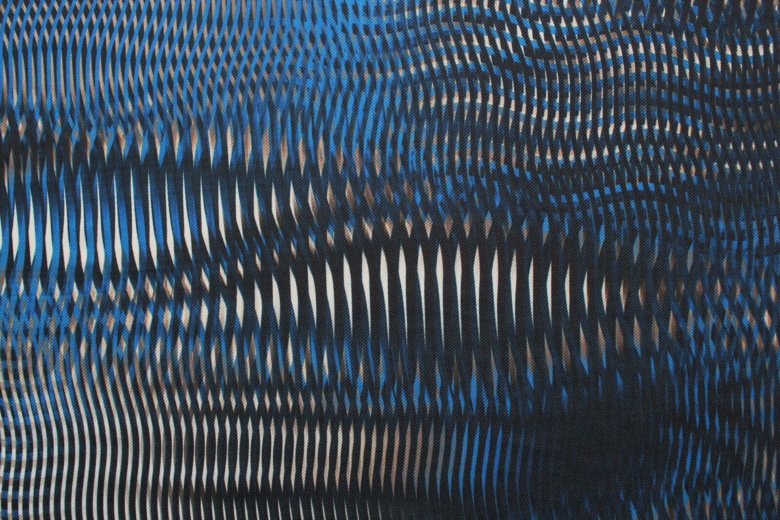Ткань Джерси стрейч сине-черное с бежевым ш138см 05 м