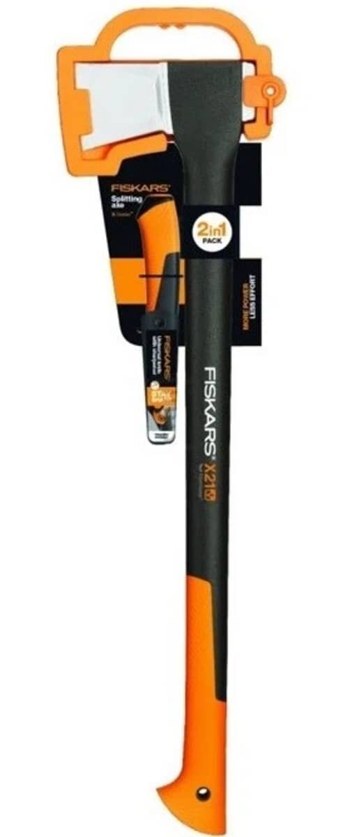 Топор-колун FISKARS X21 + универсальный нож