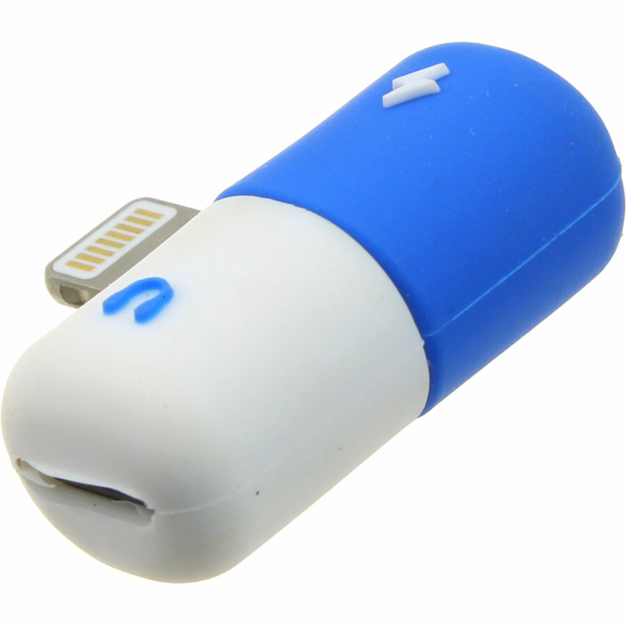 Разветвитель, на наушники и на зарядку, для iPhone, Lightning, Mini Jack 3,5 мм, черный — фото 1