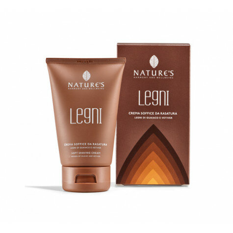 Крем для бритья Natures мягкий с гваяковым деревом и ветивером Legni