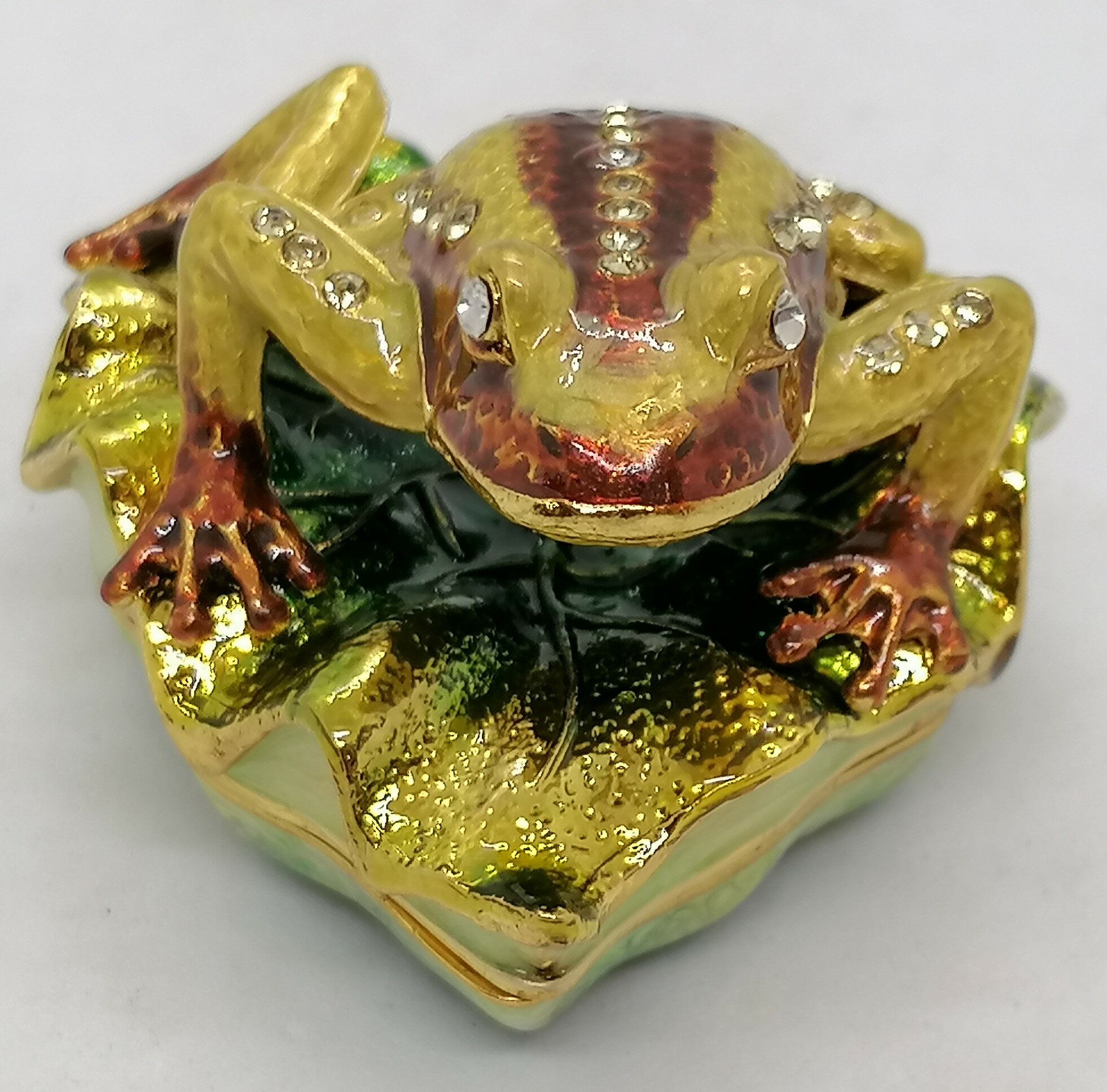 Шкатулка Фаберже "Лягушка на листе" — фото 1