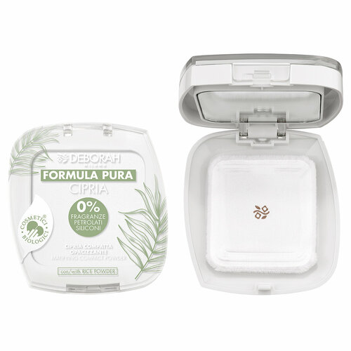 Пудра для лица Deborah Milano матирующая Formula Pura Matifying Compact Powder, тон 04 Transparent