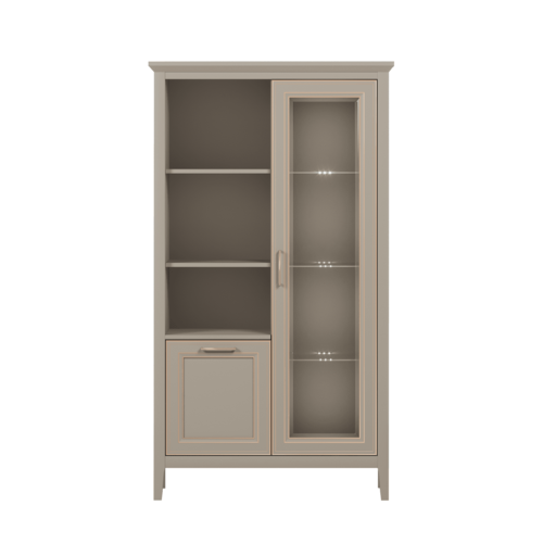 Шкаф-витрина с подсветкой Classic глиняный серый REG1W1D 34364₽