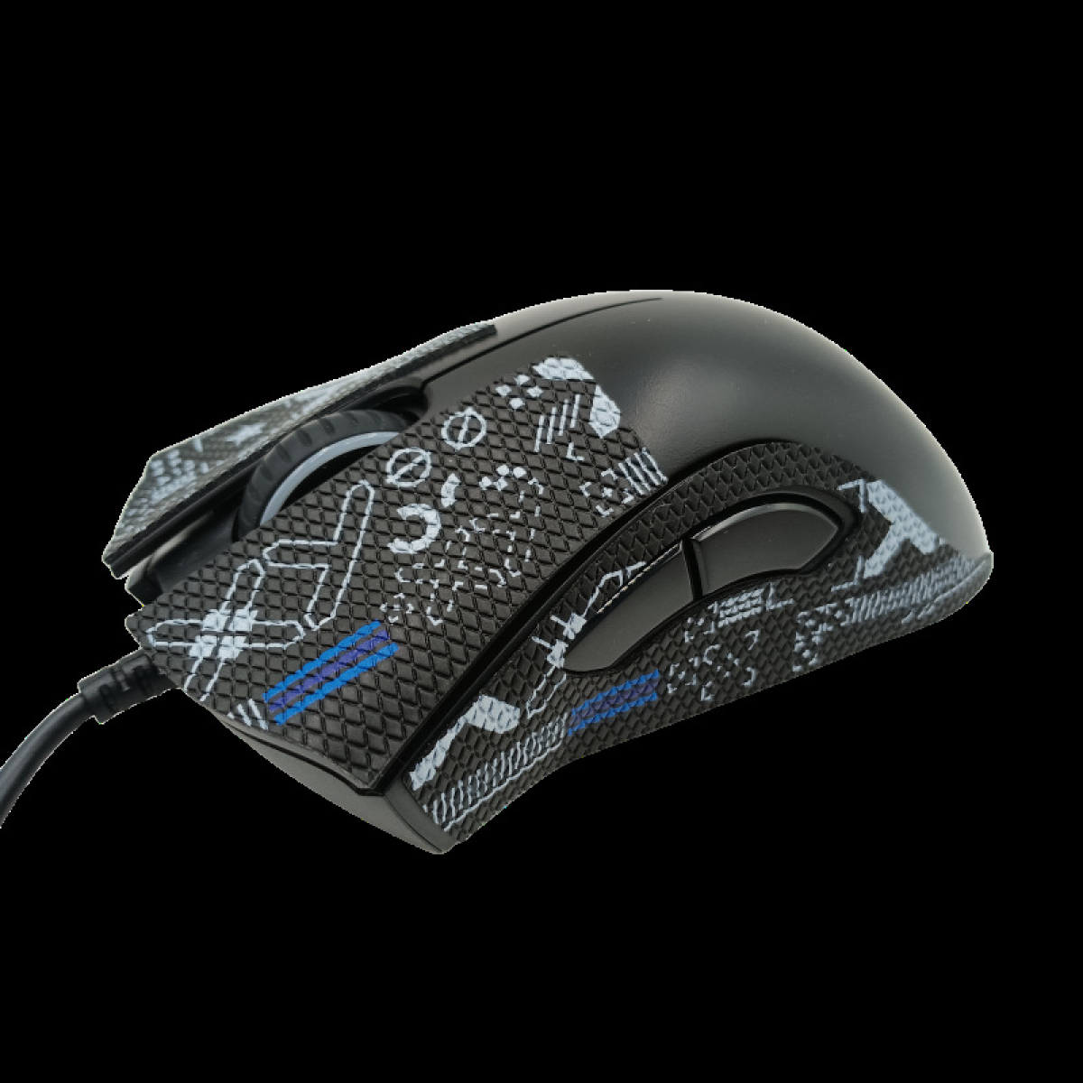 Самоклеящиеся противоскользящие накладки / грипсы для мыши Razer DeathAdder V2 поток информации черный — фото 1