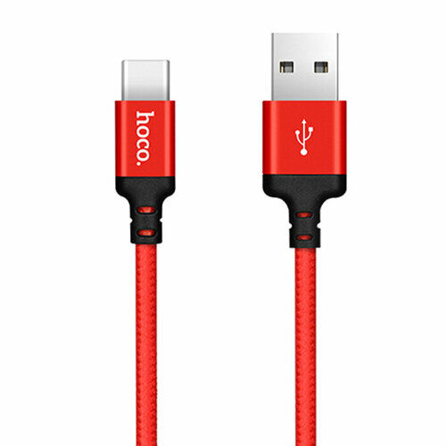 Hoco Кабель Type-C - USB 2.0m HOCO X14 Times speed (Красный) 6957531062936 3.0A нейлоновая оплетка кабель hoco x14 times speed usb microusb 2 метра металл тканевая оплетка черный