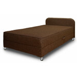 Тахта-кровать Бриз, 100х200, левая, рогожка коричневая - изображение