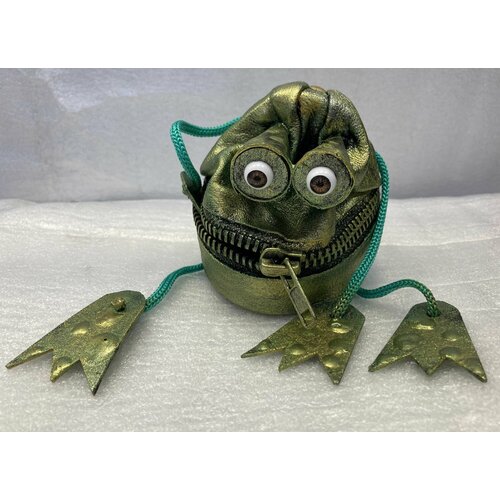 Статуэтка стимпанк авторская Лягушка шкатулка 11х11х95см дерево металл кожа 4500₽