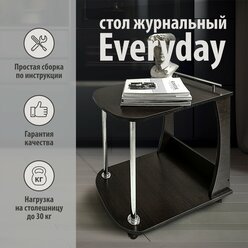 Столик журнальный Кресло Сибири "Everyday", цвет Венге темный, 62*40*60, сервировочный, прикроватный, приставной