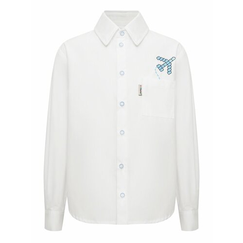 Рубашка KIDSANTE, размер 110-116, белый бомбер kidsante размер 110 116 белый
