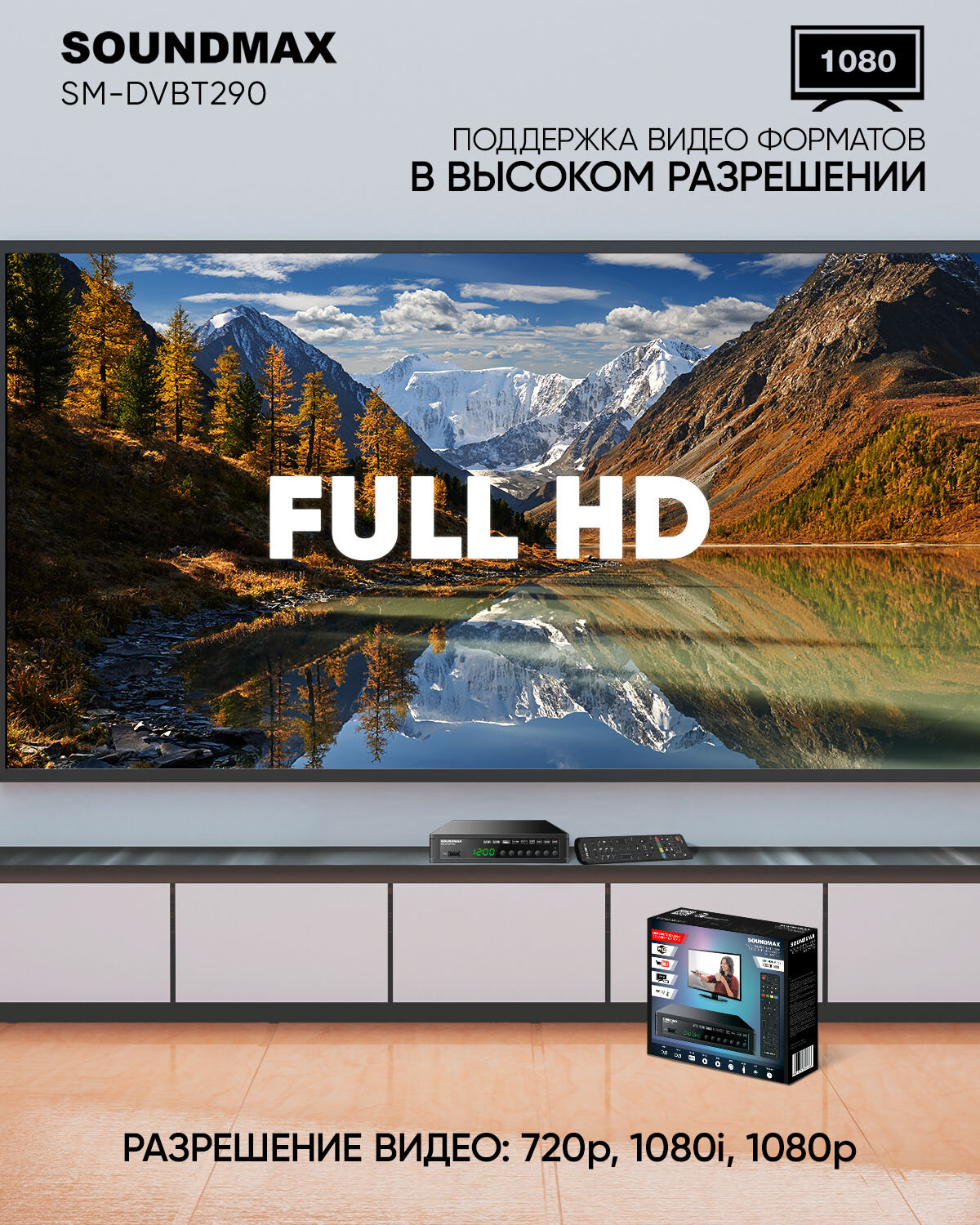 Плееры-медиа Soundmax SM-DVBT290(черный)