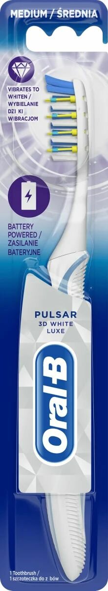 Oral-B Щетка зубная 3DW Luxe Pulsar средней жесткости, на батарейках, 1 шт. (из Финляндии)