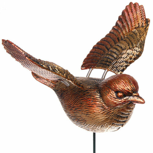 Фигура на спице «Изящная птица» 60 см, Бронза