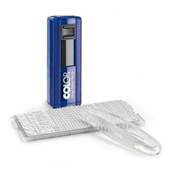 Colop Pocket Stamp PLUS 20-Set Карманный самонаборный штамп со встроенной штемпельной подушкой 4 строки, 1 касса (штамп 38 х 14 мм),