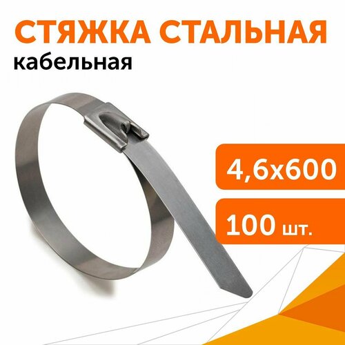 Стяжки кабельные стальные СКС (316) 4,6*600, 100 шт/уп