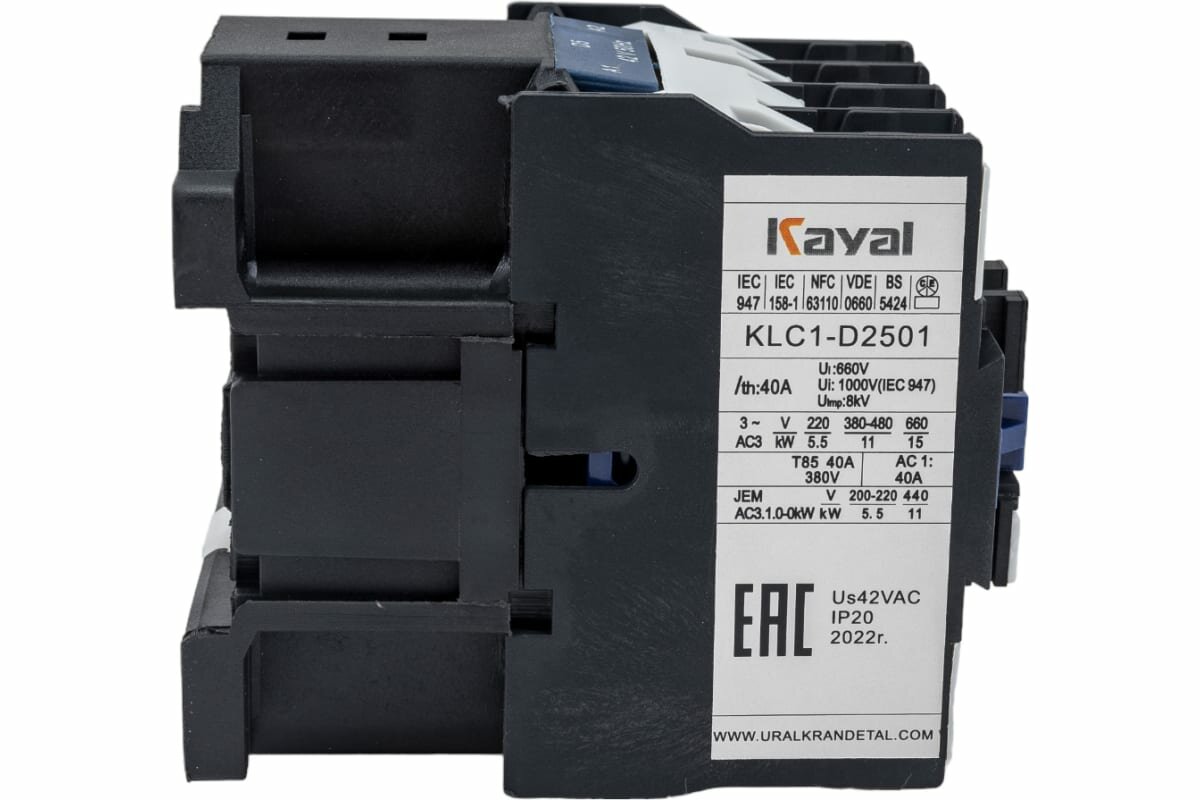 KAYAL Пускатель магнитные Контактор 25A-42AC-Б-УХЛ4 KLC1-D2501 UCD25A042V