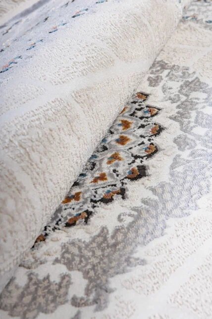 фото Ковер Amira 4836A L. Grey-L. Grey Круг в гостиную в дом в зал в квартиру в комнату в спальню 1 x 1 м.