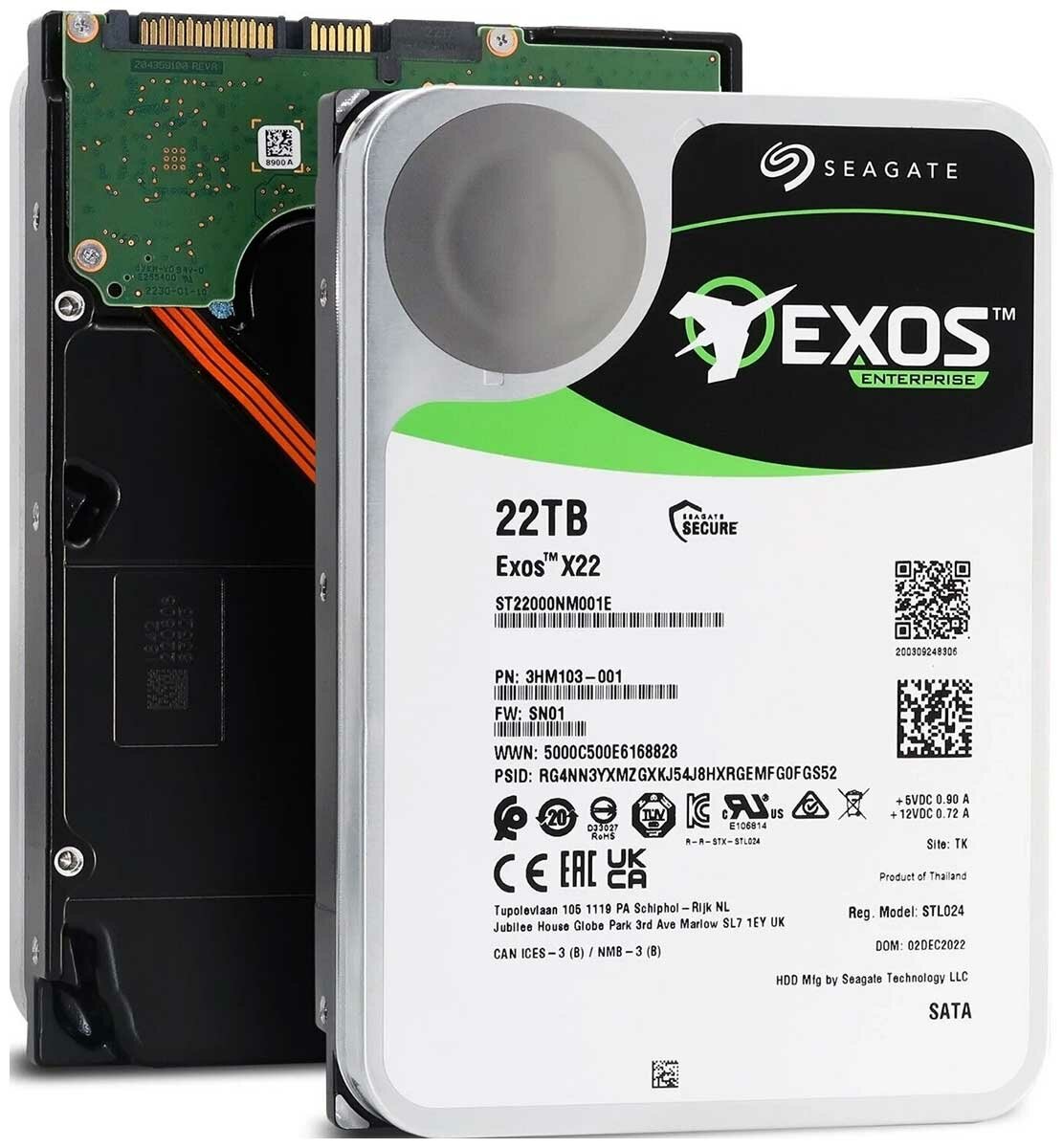 3.5" 22TB Seagate Exos X22 ST22000NM001E SATA 6Gb/s, 7200rpm, 512MB, 512e, Bulk - фото №10