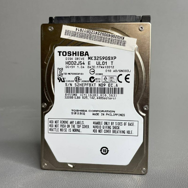 Жесткий диск Toshiba MK3259GSXP 320Gb 5400 SATAII 2,5" HDD (BXT)