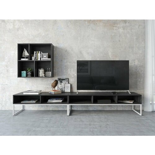 Стенка в гостиную Айсберг Лофт Белыйсеверное дерево темное 22490₽