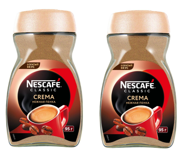 Кофе Nescafe Classic Crema растворимый, 95 гр, 2 уп
