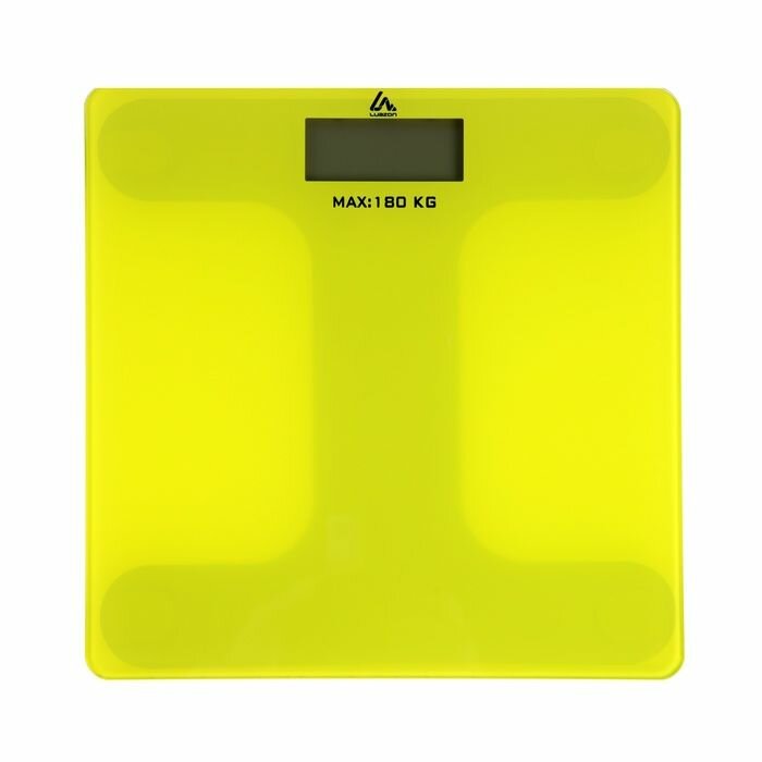 Весы напольные, электронные, до 180 кг, 2хAAА (не в комплекте), цвет желтый