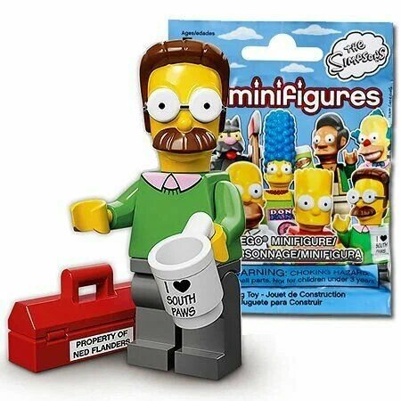 Минифигурка Лего 71005-7 : серия COLLECTABLE MINIFIGURES Lego The Simpsons; Ned Flanders (Нед Фландерс)