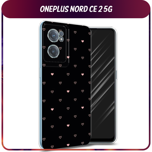 Силиконовый чехол на OnePlus Nord CE 2 5G / ВанПлас Норд CE 2 5G Чехол с сердечками силиконовый чехол на oneplus nord ce 2 5g ванплас норд ce 2 5g киты прозрачный