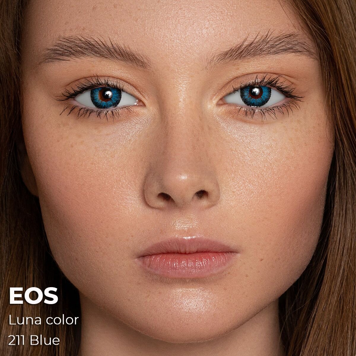 Цветные контактные с диоптриями EOS Luna Color 211 Blue -4.5 / 14.0 / 8.6 / 2шт.