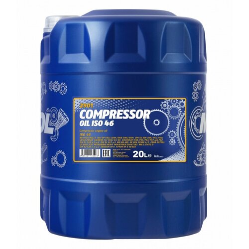 Компрессорное масло MANNOL Compressor Oil ISO 46 20л MN2901-20 mannol 9964 9964 mannol air filter oil 200 мл масляная пропитка воздушных фильтров