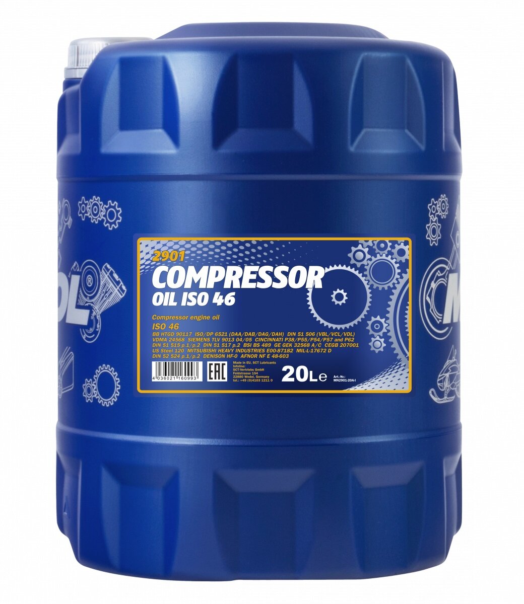 Компрессорное масло MANNOL Compressor Oil ISO 46 20л MN2901-20