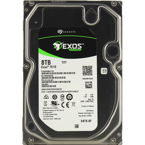 Жесткий диск серверный Seagate Exos 7E10 ST8000NM017B 8TB 35 SATA 6Gbs 7200rpm 256MB 512e Bulk 22970₽