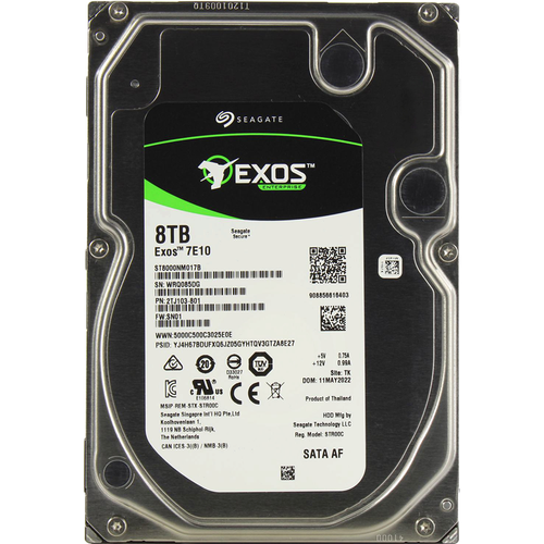 8TB Seagate Exos 7E10 (ST8000NM017B) {SATA 6Gb/s, 7200 rpm, 256mb buffer, 3.5} toshiba 8tb toshiba x300 hdwr480uzsva sata 6 0gb s 7200 rpm 256mb buffer 3 5