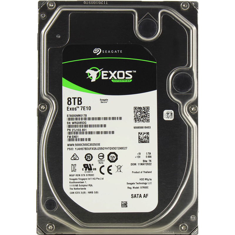 8TB Seagate Exos 7E10 (ST8000NM017B) {SATA 6Gb/s, 7200 rpm, 256mb buffer, 3.5"}