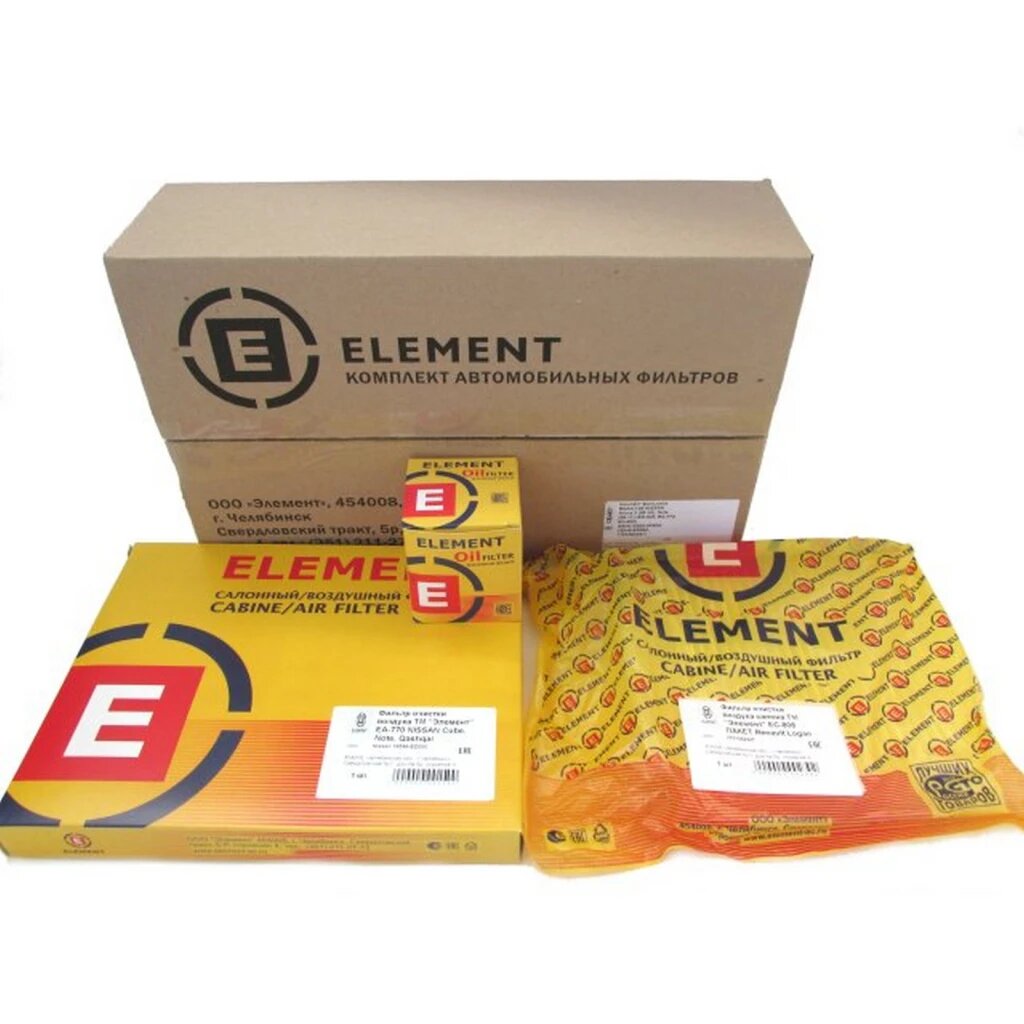 фото Набор фильтров NISSAN Micra, Note (масляный+воздушный+салонный) "Element"