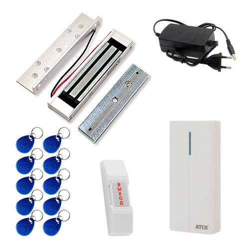 Комплект СКУД для офиса с электромагнитным замком 180 кг белый 5764₽