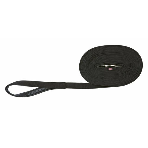 ​Поводок тросовый Trixie ​Tracking, M-L, 5м/20мм, чёрный поводок тросовый для собак trixie tracking leash черный