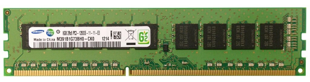 Модуль памяти SAMSUNG M393B1G70BH0-CK0 8GB (1X8GB) 1600MHZ PC3-12800 CL11 REGISTERED SINGLE RANK X8 ECC 1.5V DDR3 SDRAM 240-PIN RDIMM