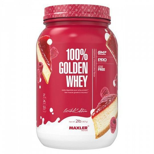 Maxler Golden Whey (908 гр) (малиновый чизкейк)