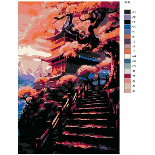 Картина по номерам S434 Японский пейзаж 50x70 см картина по номерам y 924 японский пейзаж 50x70