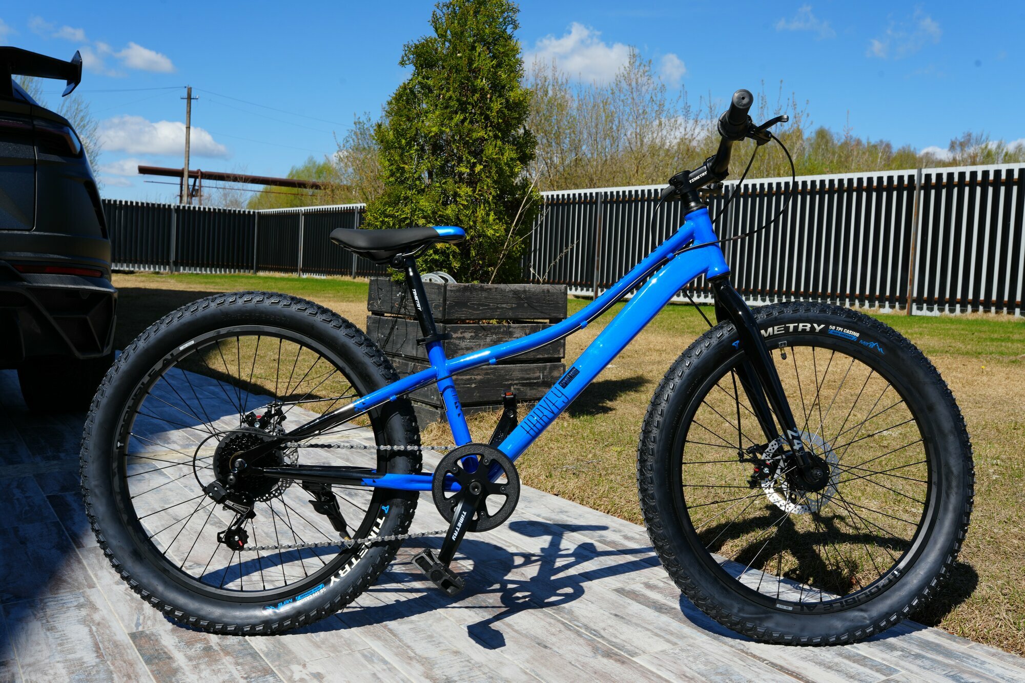 Велосипед полу-фэтбайк Fatbike Time Try TT274/7s 24" Рама 12" Взрослый Детский Подростковый синий