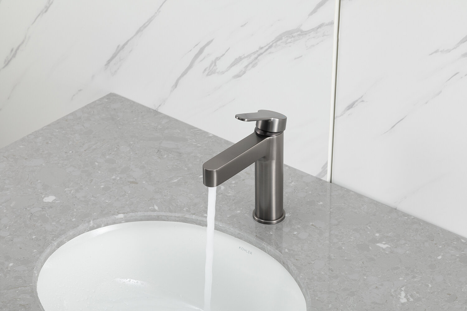 Смеситель для раковины Gappo G1099-39, латунь, в цвете оружейная сталь — фото 1