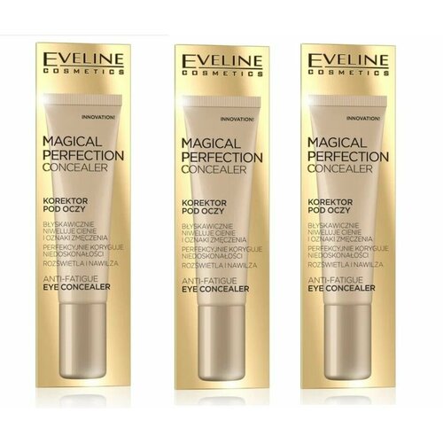 Eveline Cosmetics Консилер под глаза Eveline Magical Perfection, тон 01 light, 15мл - 3 штуки консилер под глаза eveline magical perfection 15 мл