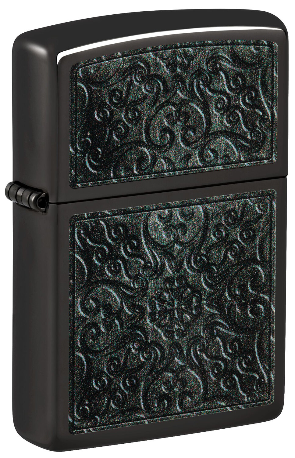 Оригинальная бензиновая зажигалка ZIPPO Pattern с покрытием High Polish Black, латунь/сталь, черная, глянцевая, 38x13x57 мм, не заправленная