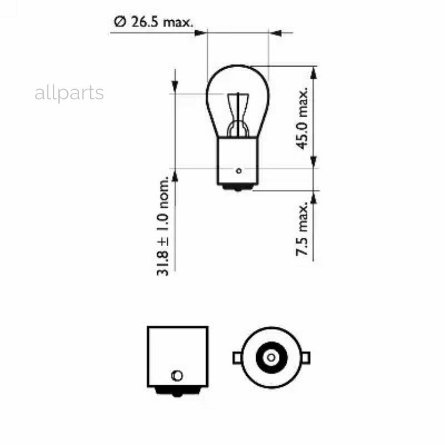 PHILIPS 12498B2 Лампа 12V P21W 21W PHILIPS 2 шт. блистер 12498B2